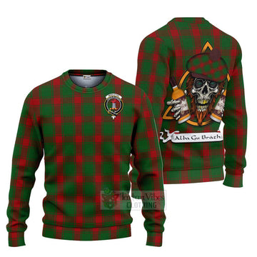 Middleton Tartan Ugly Sweater with Family Crest and Bearded Skull Holding Bottles of Whiskey Unisex - Tartan Vibes Clothing