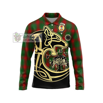 Middleton Tartan Long Sleeve Polo Shirt with Family Crest Celtic Wolf Style Unisex - Tartan Vibes Clothing