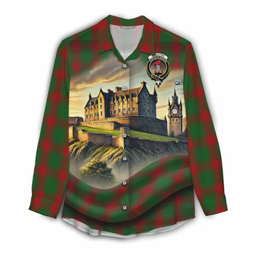 Middleton Tartan Family Crest Women's Casual Shirt with Scottish Ancient Castle Style Female - Tartan Vibes Clothing