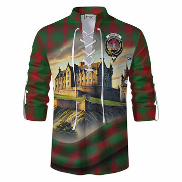 Middleton Tartan Family Crest Ghillie Kilt Shirt with Scottish Ancient Castle Style Men - Tartan Vibes Clothing