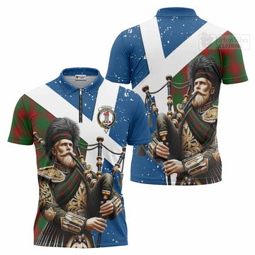 Middleton Tartan Zipper Polo Shirt with Family Crest Scottish Bagpiper Vibes Unisex - Tartan Vibes Clothing