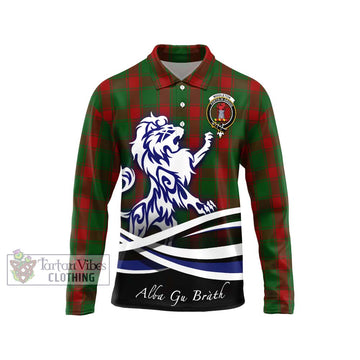 Middleton Tartan Long Sleeve Polo Shirt with Alba Gu Brath Regal Lion Emblem Unisex - Tartan Vibes Clothing