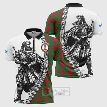 Middleton Tartan Clan Crest Zipper Polo Shirt with Highlander Warrior Celtic Style Unisex - Tartan Vibes Clothing