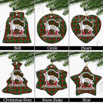 Middleton Tartan Christmas Ceramic Ornaments with Scottish Gnome Playing Bagpipes Ceramic - Tartan Vibes Clothing