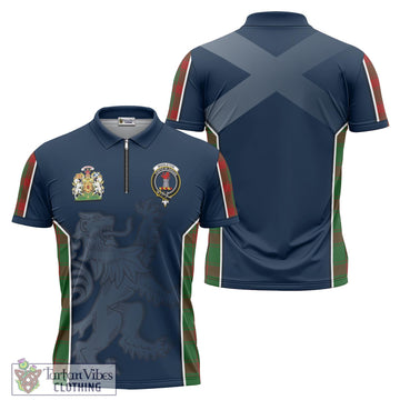 Middleton Tartan Zipper Polo Shirt with Family Crest and Lion Rampant Vibes Sport Style Unisex - Tartan Vibes Clothing