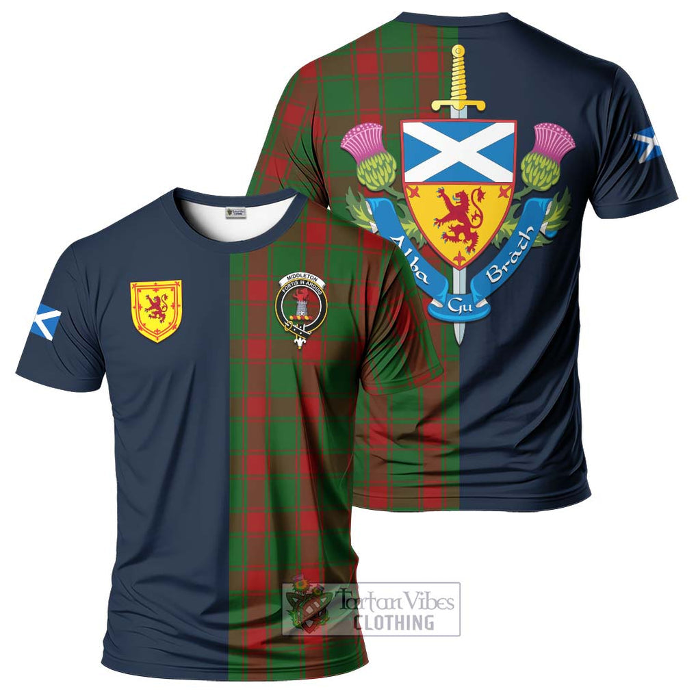 Middleton Tartan T-Shirt Alba with Scottish Lion Royal Arm Half Style Kid's Shirt - Tartan Vibes Clothing