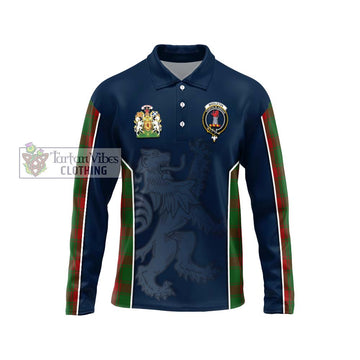 Middleton Tartan Long Sleeve Polo Shirt with Family Crest and Lion Rampant Vibes Sport Style Unisex - Tartan Vibes Clothing
