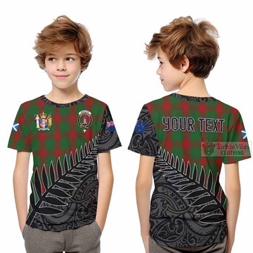 Middleton Crest Tartan Kid T-Shirt with New Zealand Silver Fern Half Style Youth XL Size14 - Tartan Vibes Clothing