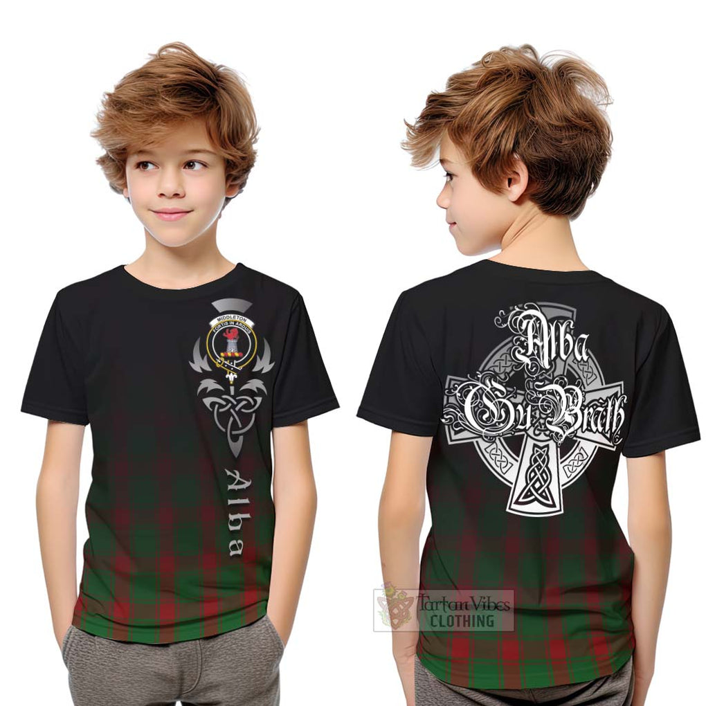Middleton Tartan Kid T-Shirt Featuring Alba Gu Brath Family Crest Celtic Inspired Youth XL Size14 - Tartan Vibes Clothing
