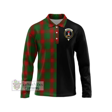Middleton Tartan Long Sleeve Polo Shirt with Family Crest and Half Of Me Style Unisex - Tartan Vibes Clothing