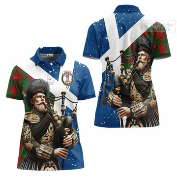 Middleton Tartan Women's Polo Shirt with Family Crest Scottish Bagpiper Vibes Women - Tartan Vibes Clothing
