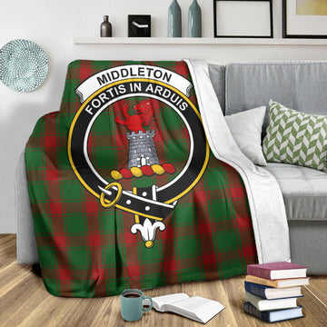 Middleton Tartan Blanket with Family Crest X-Large 59 x 79 inches 150 x 200 cm - Tartan Vibes Clothing