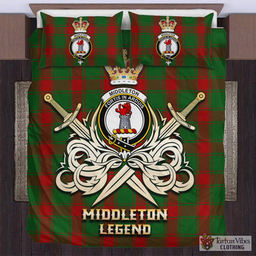 Middleton Tartan Bedding Set with Clan Crest and the Golden Sword of Courageous Legacy