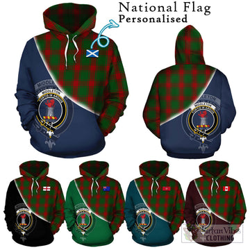 Middleton Tartan Hoodie with Personalised National Flag and Family Crest Half Style Zip Hoodie - Tartan Vibes Clothing