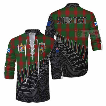 Middleton Crest Tartan Ghillie Kilt Shirt with New Zealand Silver Fern Half Style Men - Tartan Vibes Clothing