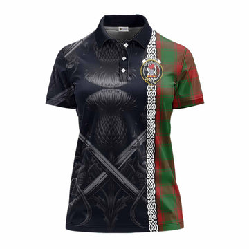 Middleton Tartan Women's Polo Shirt with Family Crest Cross Sword Thistle Celtic Vibes Women - Tartan Vibes Clothing