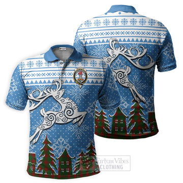 Tartan Vibes Clothing Middleton Clan Christmas Polo Shirt Celtic Reindeer Style