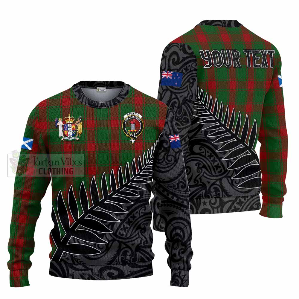 Middleton Crest Tartan Knitted Sweater with New Zealand Silver Fern Half Style Unisex - Tartan Vibes Clothing