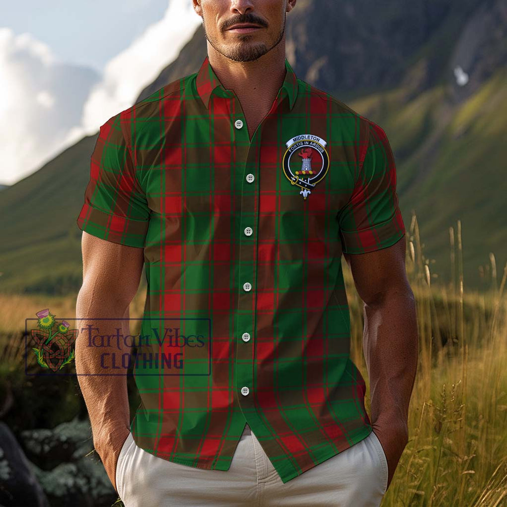 Middleton Tartan Cotton Hawaiian Shirt with Family Crest Kid - Tartan Vibes Clothing
