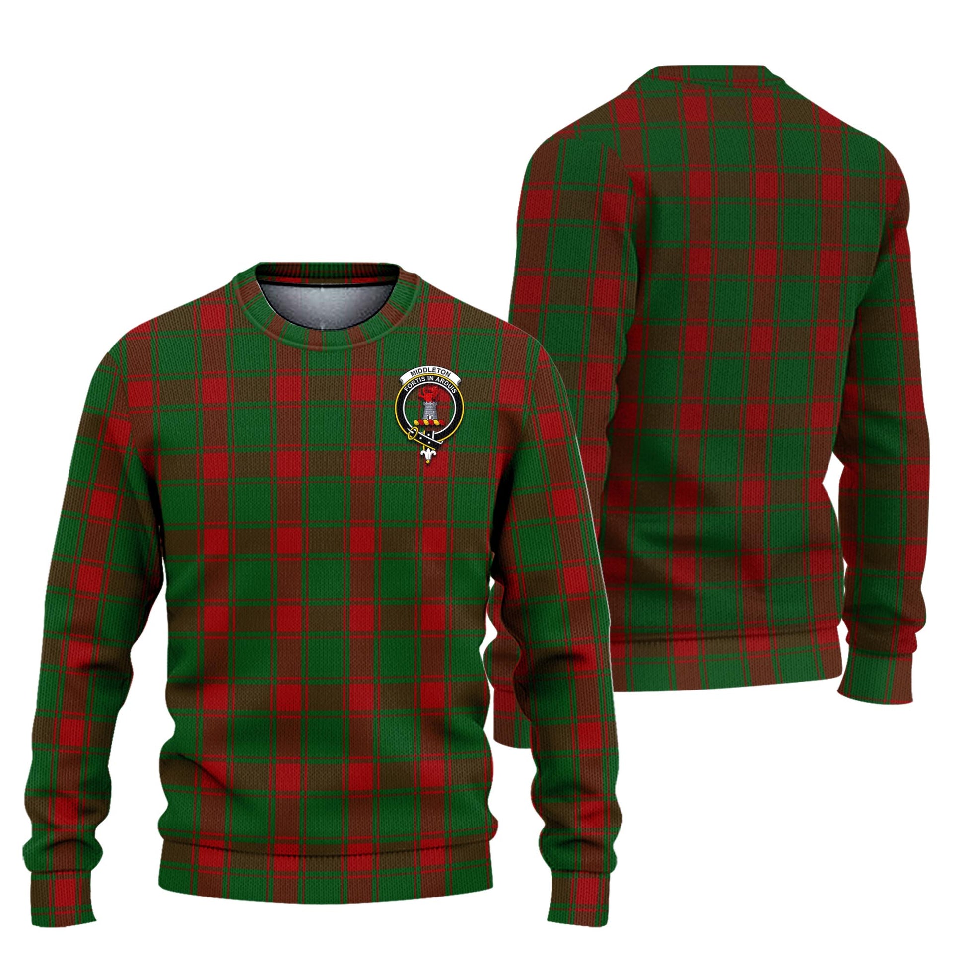Middleton Tartan Ugly Sweater with Family Crest Unisex - Tartan Vibes Clothing