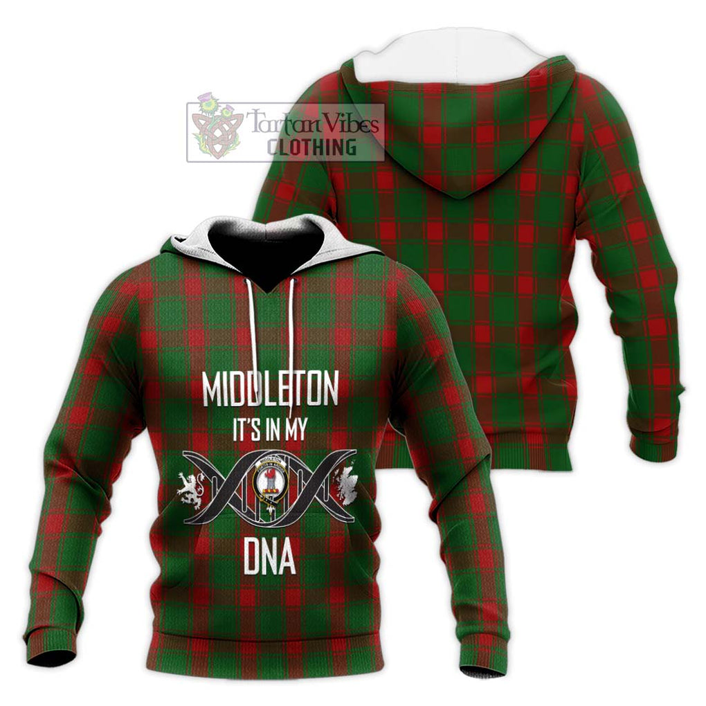 Middleton Tartan Knitted Hoodie with Family Crest DNA In Me Style Unisex Knitted Pullover Hoodie - Tartan Vibes Clothing