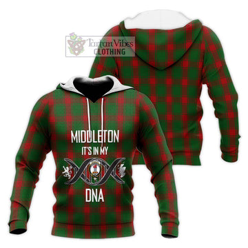 Middleton Tartan Knitted Hoodie with Family Crest DNA In Me Style Unisex Knitted Pullover Hoodie - Tartan Vibes Clothing