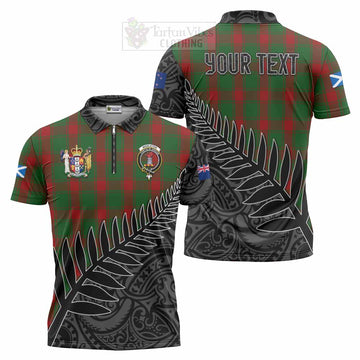 Middleton Crest Tartan Zipper Polo Shirt with New Zealand Silver Fern Half Style Unisex - Tartan Vibes Clothing