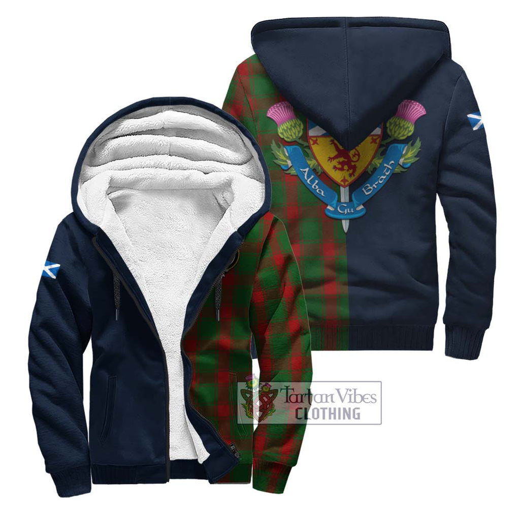 Middleton Tartan Sherpa Hoodie Alba with Scottish Lion Royal Arm Half Style Unisex S - Tartan Vibes Clothing