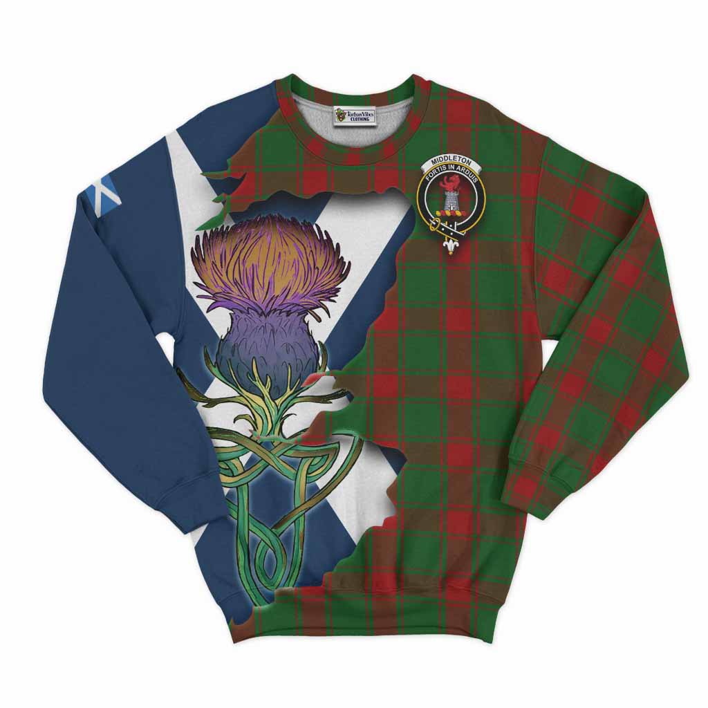Middleton Tartan Family Crest Sweatshirt Scottish Thistle Celtic Inspired Unisex - Tartan Vibes Clothing