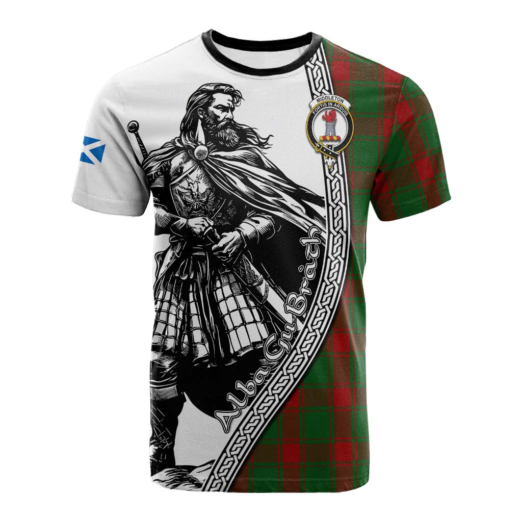 Middleton Tartan Clan Crest Cotton T-shirt with Highlander Warrior Celtic Style Kid's Shirt - Tartan Vibes Clothing