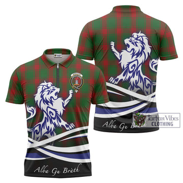 Middleton Tartan Zipper Polo Shirt with Alba Gu Brath Regal Lion Emblem Unisex - Tartan Vibes Clothing