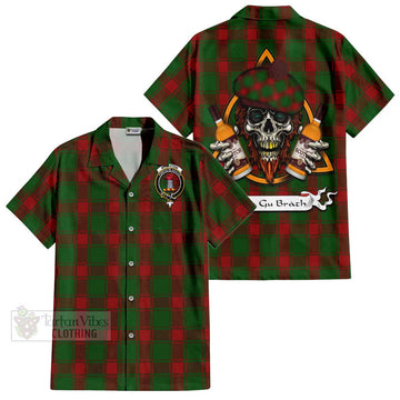 Middleton Tartan Hawaiian Shirt with Family Crest and Bearded Skull Holding Bottles of Whiskey Kid - Tartan Vibes Clothing