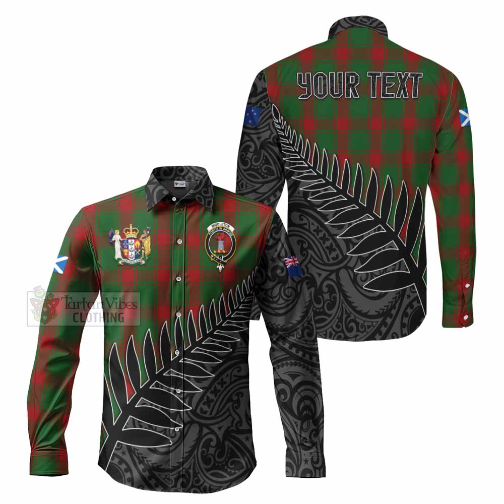 Middleton Crest Tartan Long Sleeve Button Shirt with New Zealand Silver Fern Half Style Men's Shirt S - Tartan Vibes Clothing