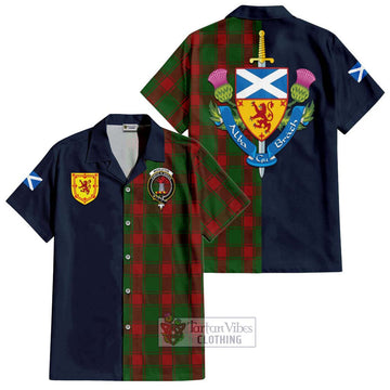 Middleton Tartan Hawaiian Shirt Alba with Scottish Lion Royal Arm Half Style Kid - Tartan Vibes Clothing