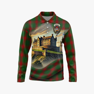 Middleton Tartan Family Crest Long Sleeve Polo Shirt with Scottish Ancient Castle Style Unisex - Tartan Vibes Clothing