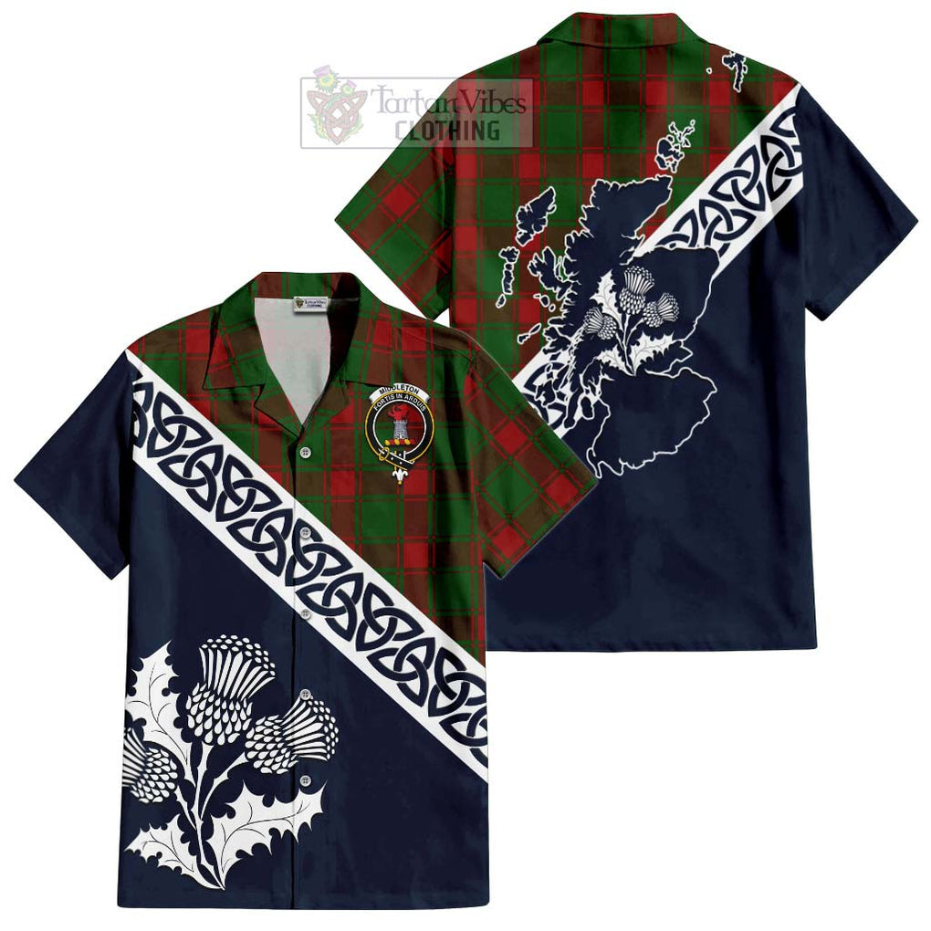 Middleton Tartan Hawaiian Shirt Featuring Thistle and Scotland Map Kid - Tartan Vibes Clothing