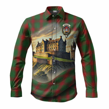 Tartan Vibes Clothing Middleton Tartan Family Crest Long Sleeve Button Shirt with Scottish Ancient Castle Style