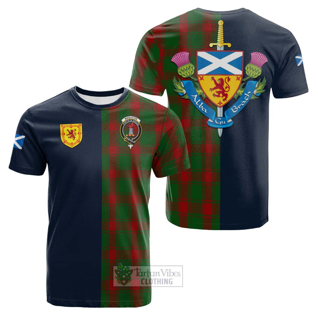 Middleton Tartan Cotton T-shirt Alba with Scottish Lion Royal Arm Half Style Kid's Shirt - Tartan Vibes Clothing
