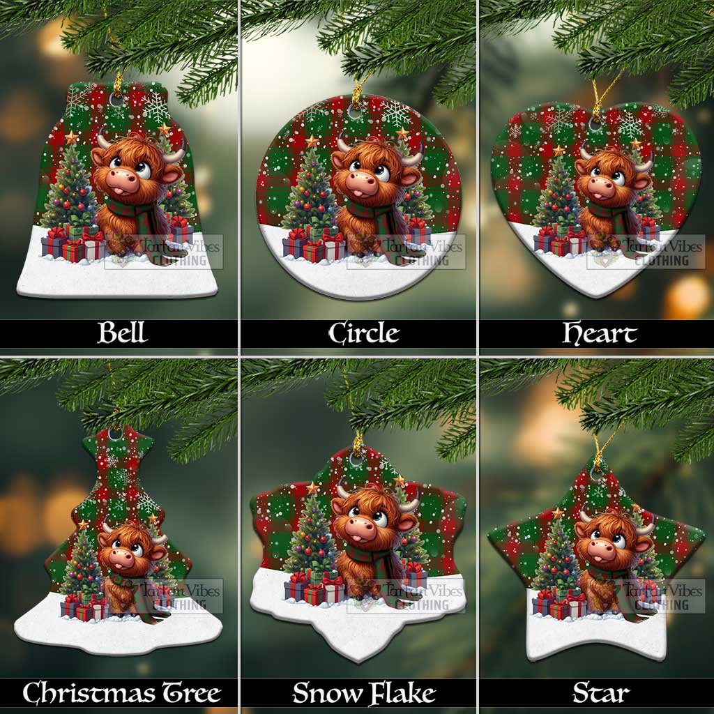 Middleton Tartan Christmas Ceramic Ornament with Adorable Highland Coo Ceramic - Tartan Vibes Clothing