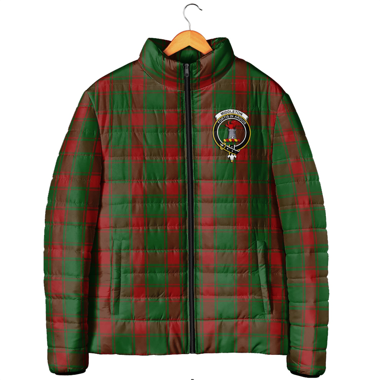 Middleton Tartan Padded Jacket with Family Crest Men's Padded Jacket - Tartan Vibes Clothing