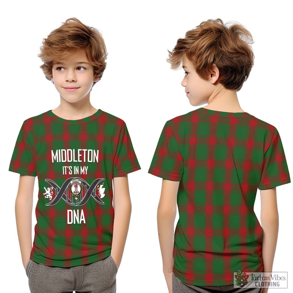 Middleton Tartan Kid T-Shirt with Family Crest DNA In Me Style Youth XL Size14 - Tartan Vibes Clothing