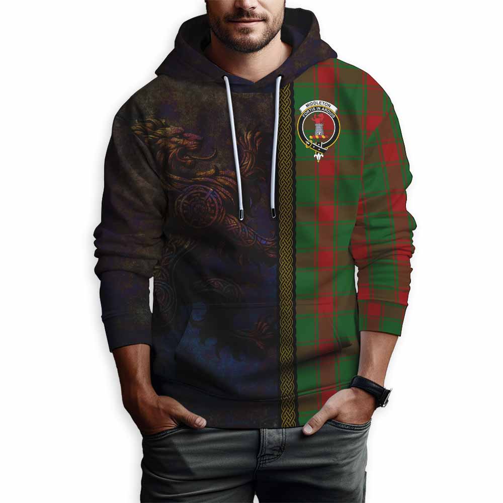 Middleton Tartan Family Crest Hoodie Alba Gu Brath Be Brave Lion Ancient Style Pullover Hoodie - Tartan Vibes Clothing
