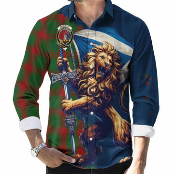 Middleton Tartan Family Crest Long Sleeve Button Shirt with Scottish Majestic Lion Men's Shirt S - Tartan Vibes Clothing