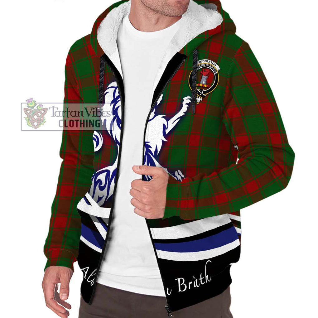 Middleton Tartan Sherpa Hoodie with Alba Gu Brath Regal Lion Emblem Unisex S - Tartan Vibes Clothing