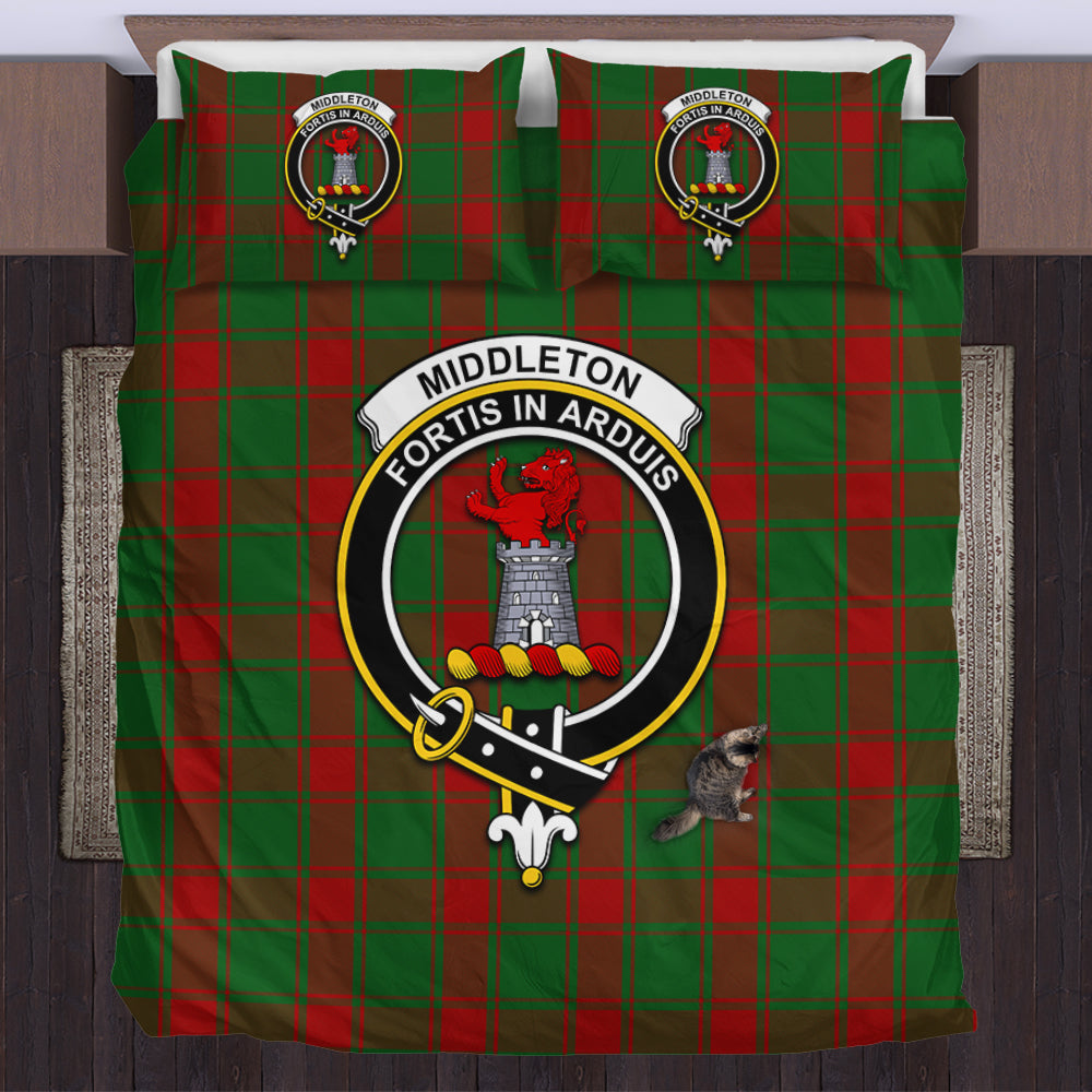 Middleton Tartan Bedding Set with Family Crest US Bedding Set - Tartan Vibes Clothing