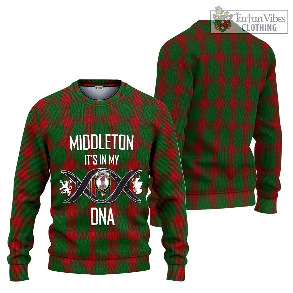 Middleton Tartan Ugly Sweater with Family Crest DNA In Me Style Unisex - Tartan Vibes Clothing