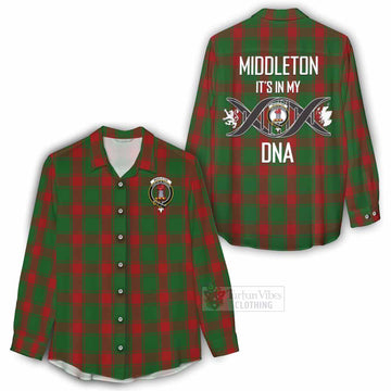 Middleton Tartan Women's Casual Shirt with Family Crest DNA In Me Style - Tartan Vibes Clothing