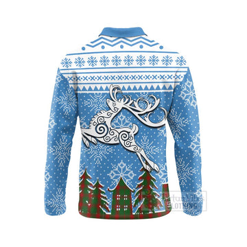 Middleton Clan Christmas Long Sleeve Polo Shirt Celtic Reindeer Style - Tartan Vibes Clothing