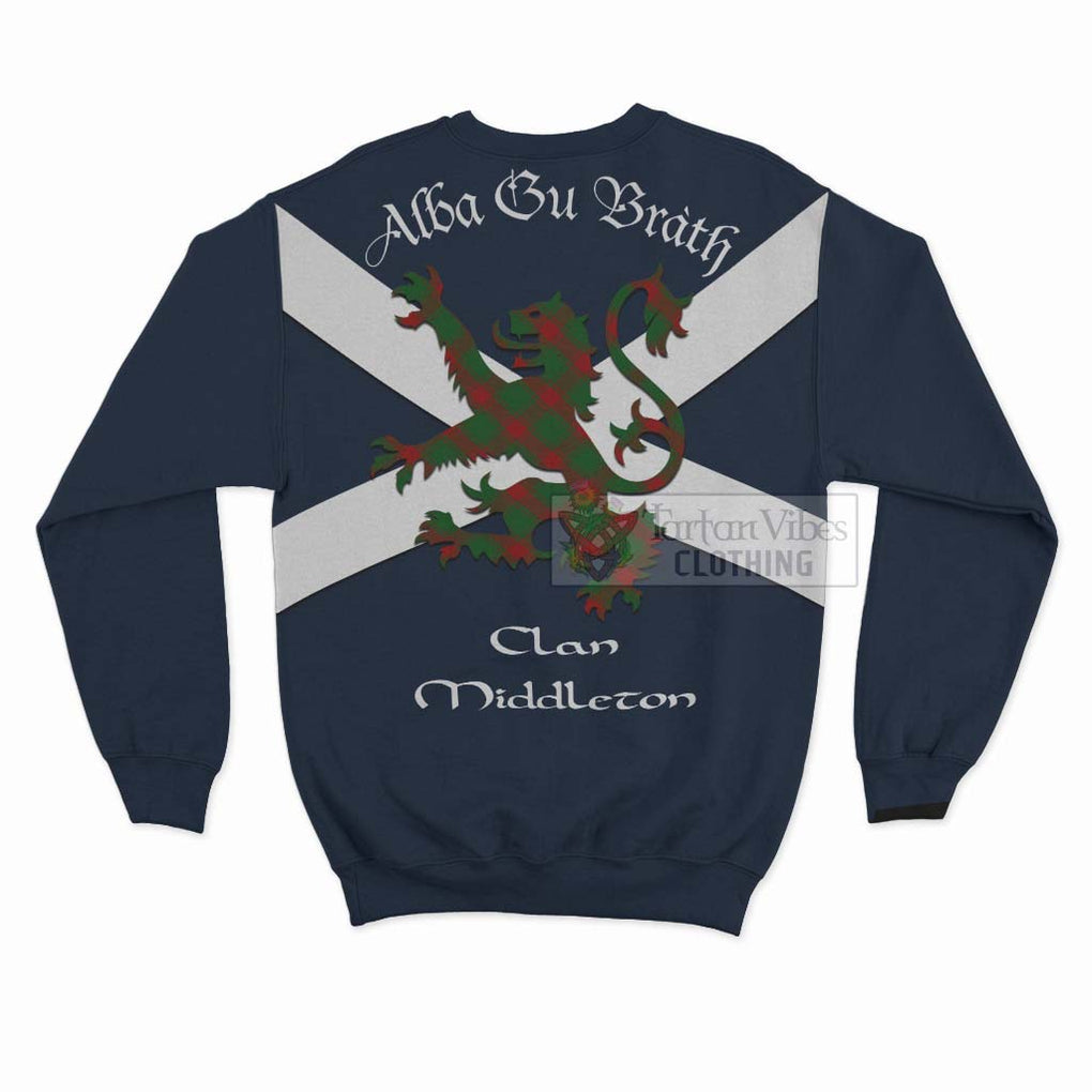 Middleton Tartan Lion Rampant Sweatshirt Proudly Display Your Heritage with Alba Gu Brath and Clan Name - Tartan Vibes Clothing