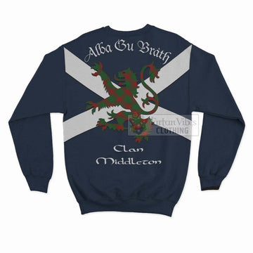 Middleton Tartan Lion Rampant Sweatshirt Proudly Display Your Heritage with Alba Gu Brath and Clan Name - Tartan Vibes Clothing
